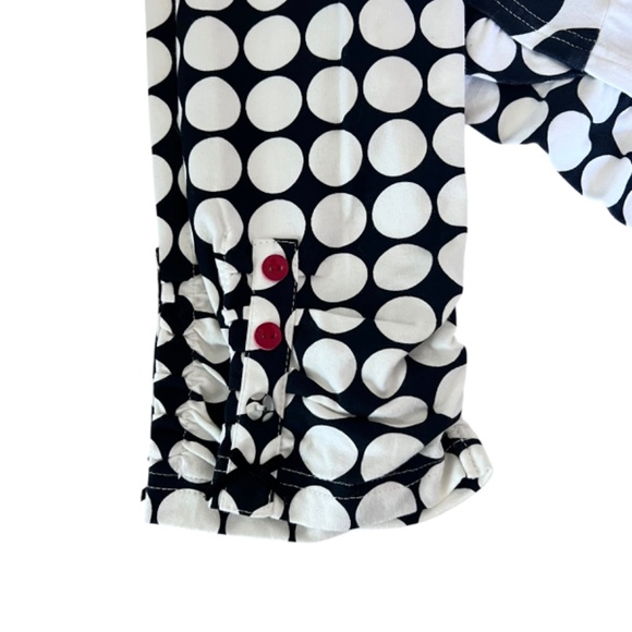 NWT deux par deux Black and white polka dot Outfit Leggings Tunic Top 7 - Picture 8 of 8